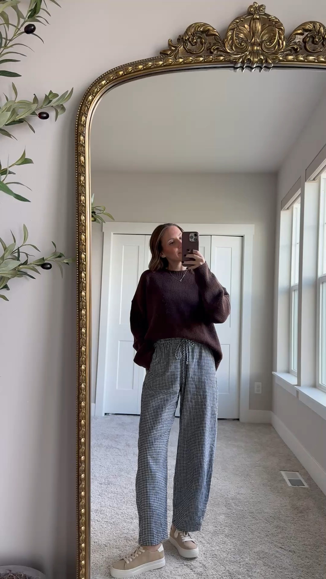 Teacher outfit idea🍎 my favorite gingham pull on barrel pants are on major sale and just $38 at checkout! Paired with the coziest sweater and the perfect classroom sneakers (use code ASHLEYG20 for a discount!)

Teacher style | classroom outfit idea | gingham pants | teacher outfit idea | outfit inspo | brown sweater | suede sneakers 

#LTKWorkwear #LTKSaleAlert #LTKStyleTip