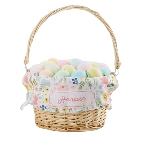 Personalization Universe Personalized Easter Flowers Easter Basket – Custom Basket for Kids – Decorative Storage & Holiday Gift | Amazon (US)