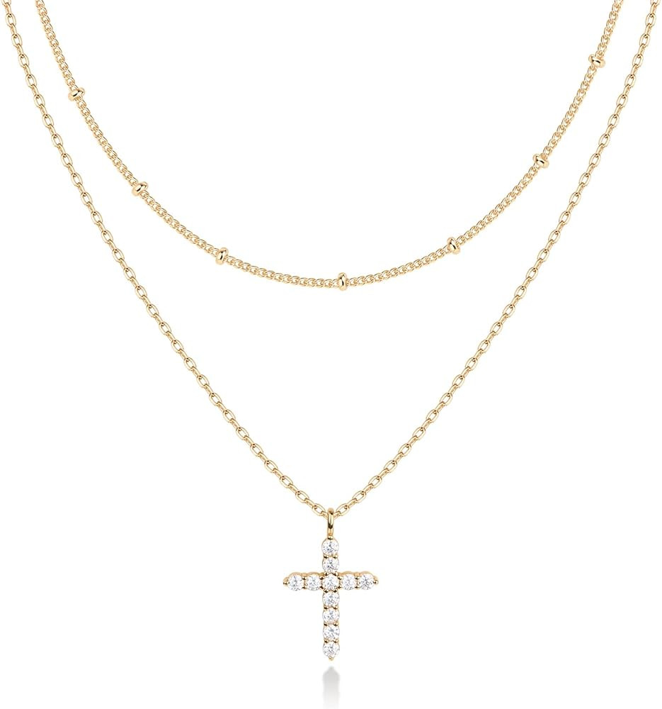 PAVOI 14K Gold Plated Layering Necklaces | Stylish Minimalist Design Pendant Necklaces | Butterfl... | Amazon (US)