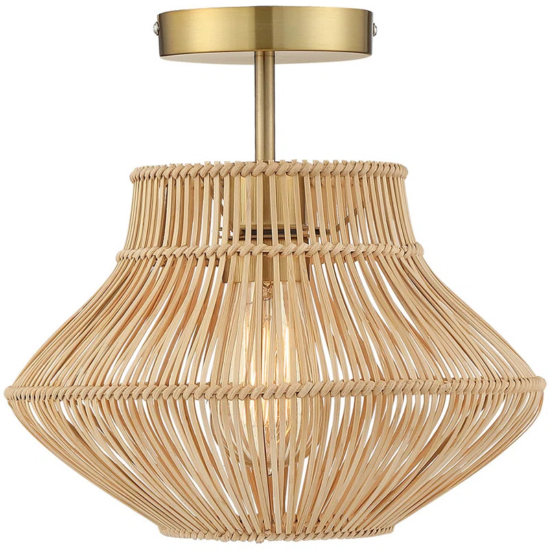 Neher Rattan Semi Flush Mount | Wayfair North America