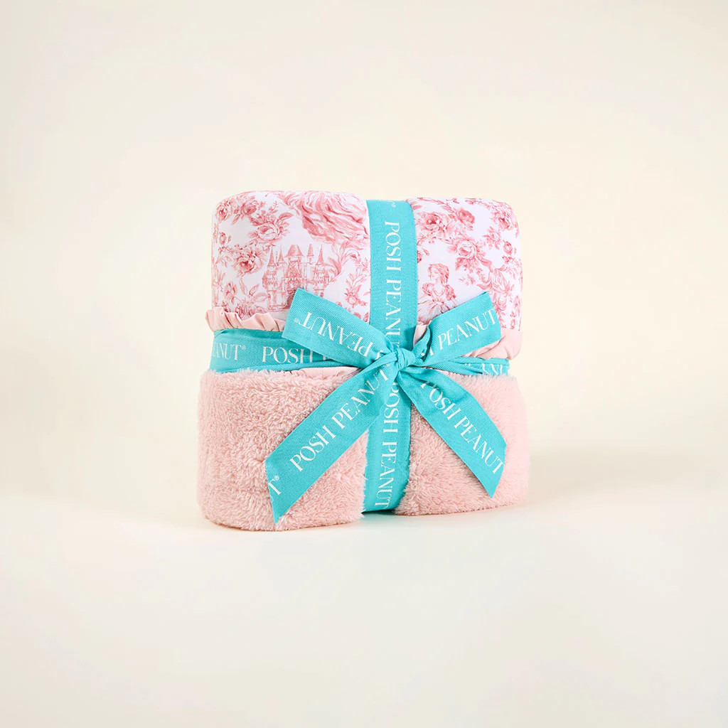 Princess Floral Pink Double-sided Plush Swaddle | Antoinette | Posh Peanut