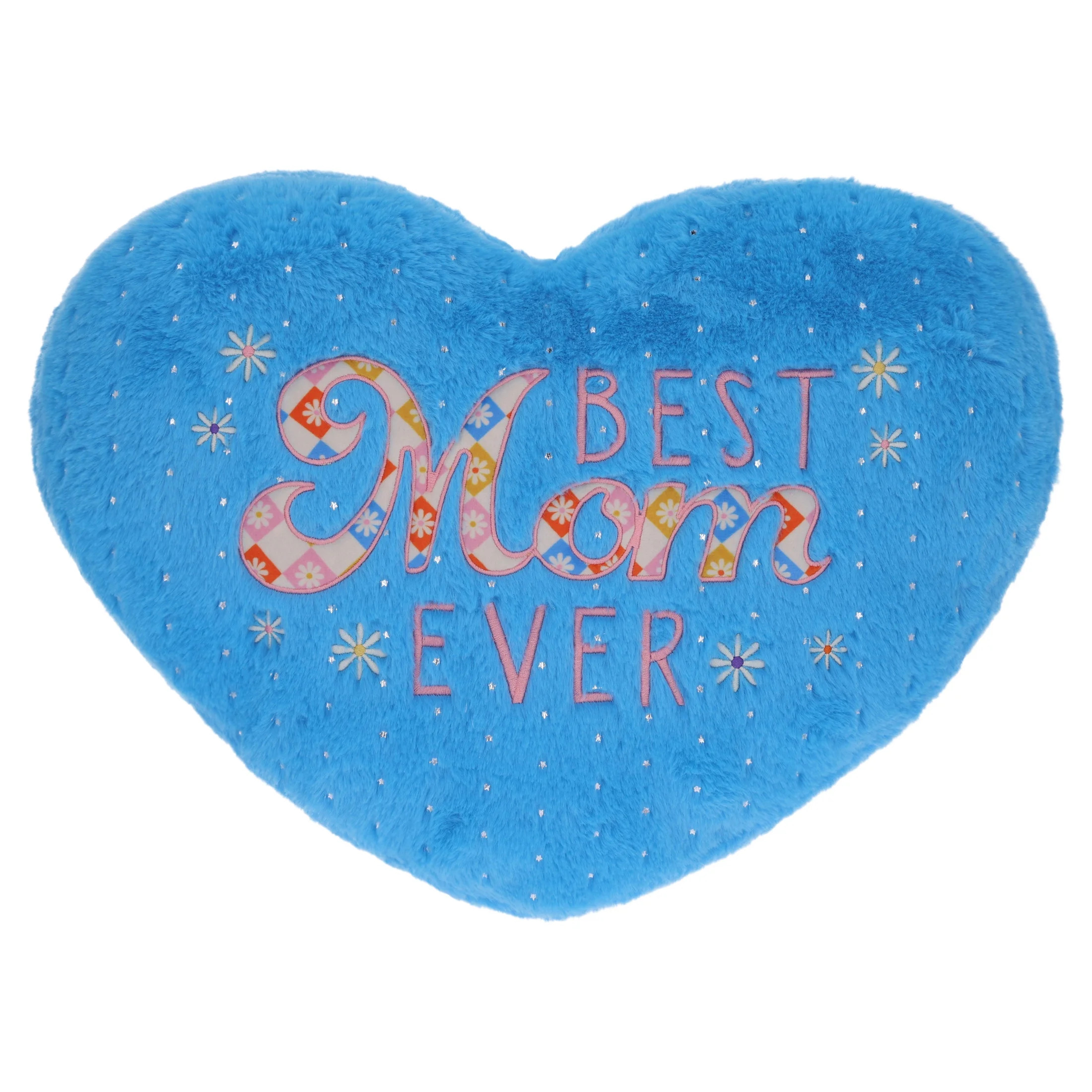 Large Best Mom Ever Plush Heart Pillow, Blue, 19" x 15", Mother's Day by Way To Celebrate | Walmart (US)
