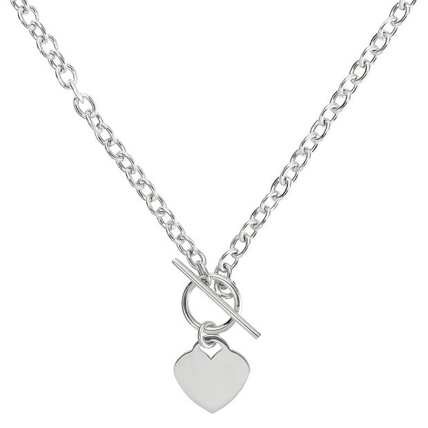 Revere Sterling Sliver Heart T-Bar Necklace895/5171 | argos.co.uk