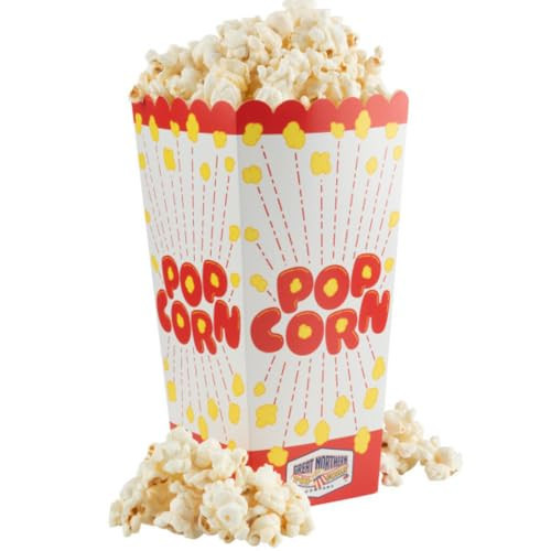 Popcorn Boxes 50-Pack - Paper Popcorn Containers - 46oz Capacity - Wax-Free Popcorn Boxes for Party or Movie Night Supplies by Great Northern Popcorn | Amazon (US)