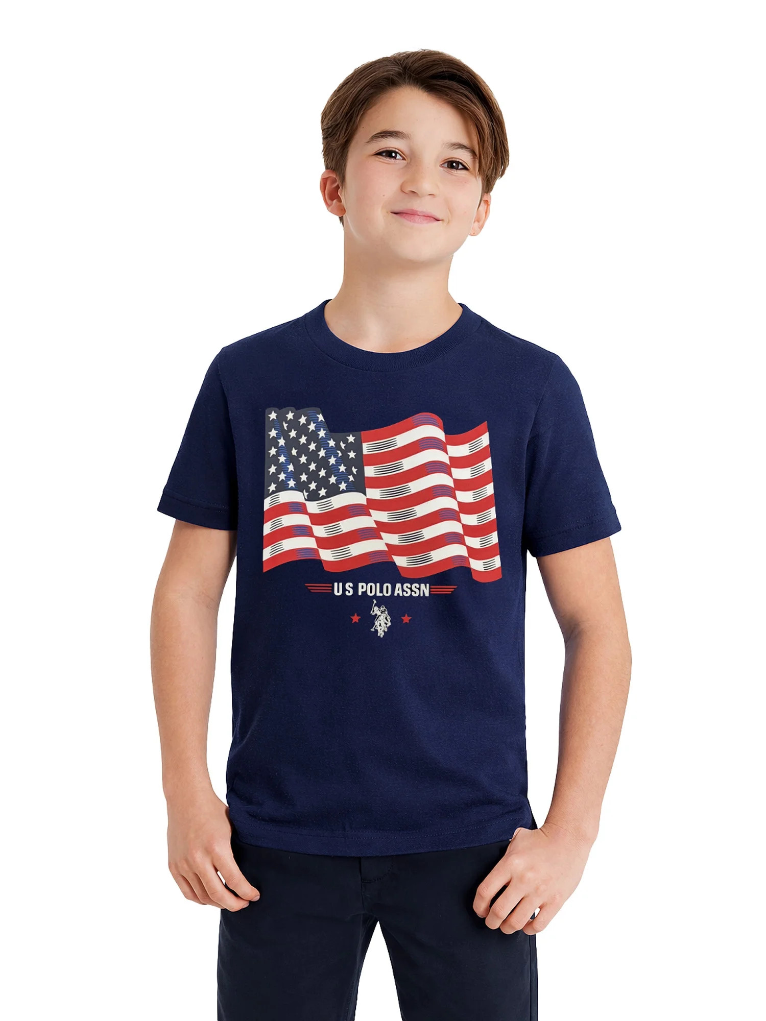 U.S. Polo Assn. Boys Graphic Flag Tee, Sizes 4-18 - Walmart.com | Walmart (US)