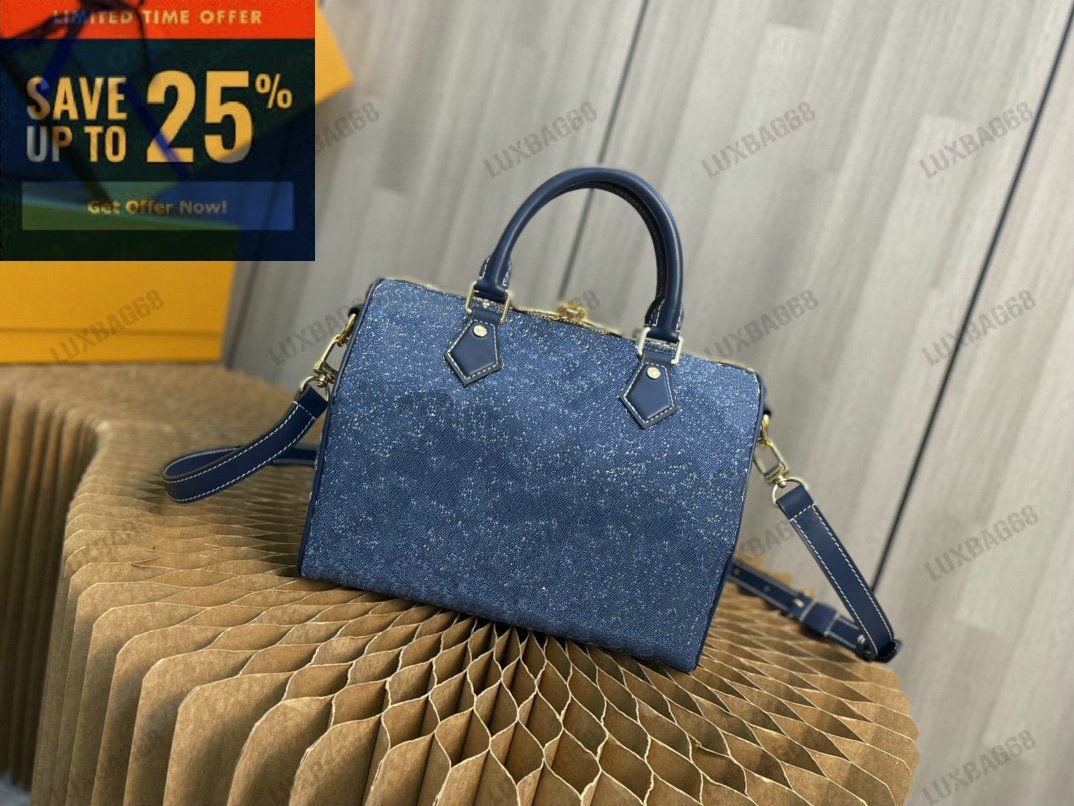 Save Big on Bulk Black Leather Bags Women's Handbags Denim Speedy 25 Boston Bags Bandouliere... | DHGate