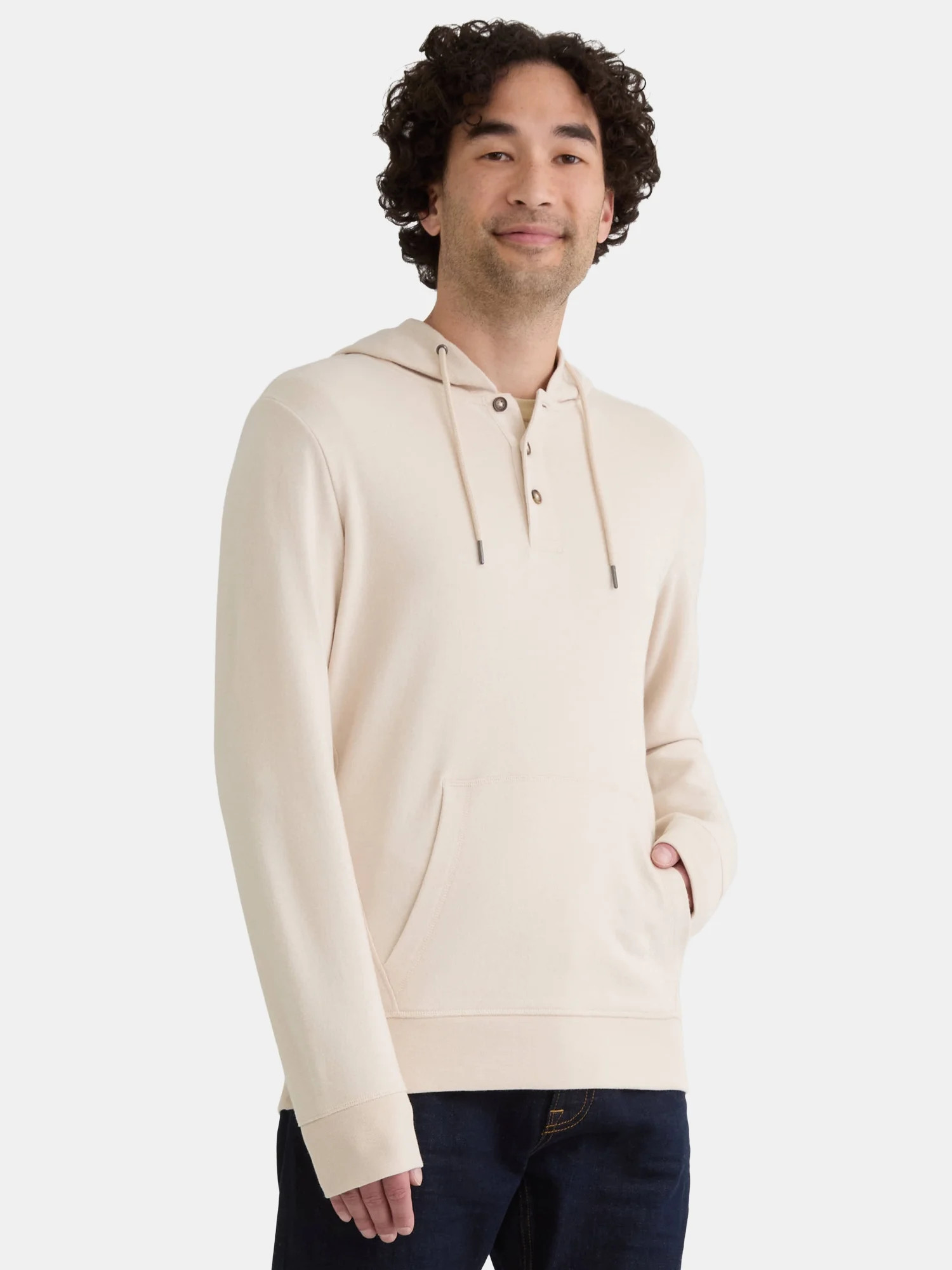 George Men's Button Henley Hoodie with Long Sleeves, Sizes S-3XL - Walmart.com | Walmart (US)