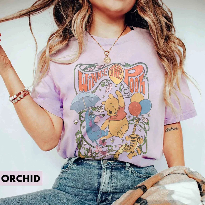 Retro Comfort Colors Winnie the Pooh Shirt, Vintage Winnie Pooh and Friends Shirt, Classic Pooh a... | Etsy (US)