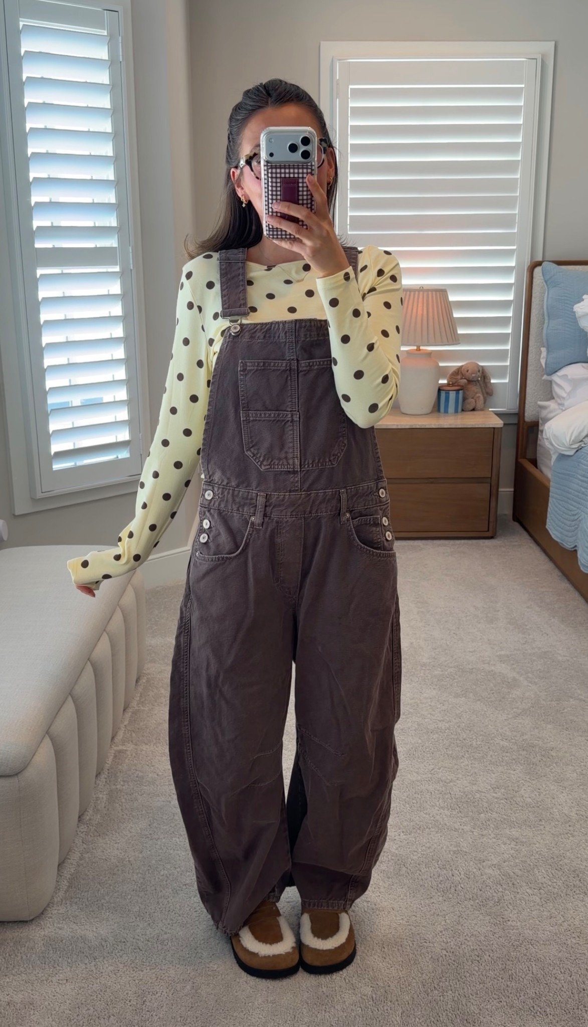 Saturday Outfit ⭐️ I’m wearing XS in the overalls and S in the long sleeve! 

#LTKootd #LTKdayinmylife #LTKgrwm