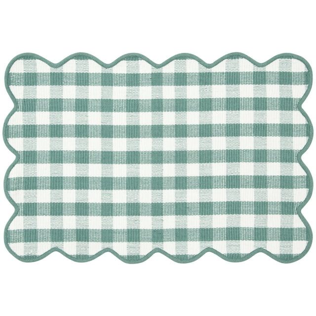 Way To Celebrate 24X36 Scallop Green Polyester Outdoor Layering Rug | Walmart (US)