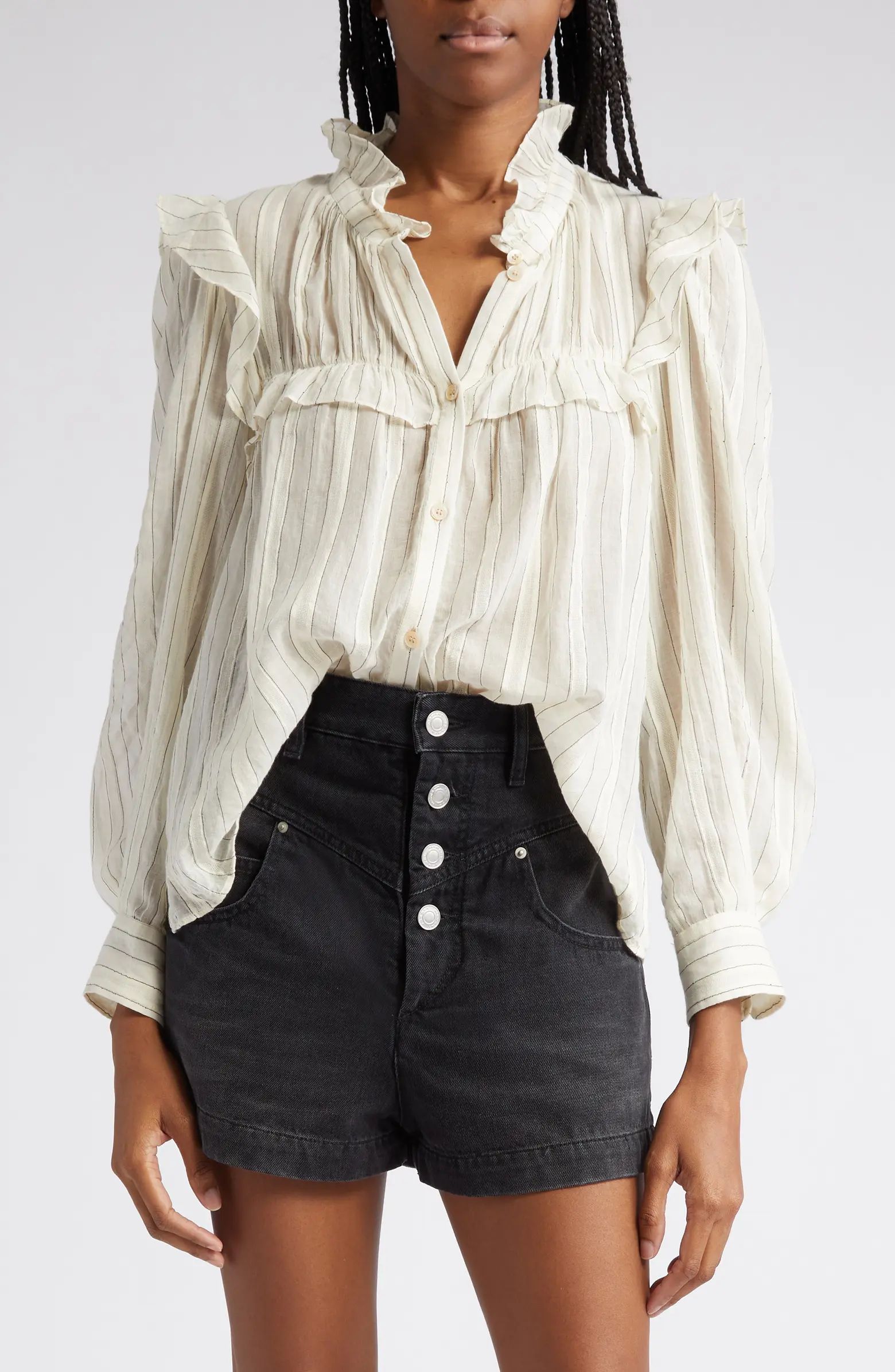 Idety Stripe Ruffle Shirt | Nordstrom