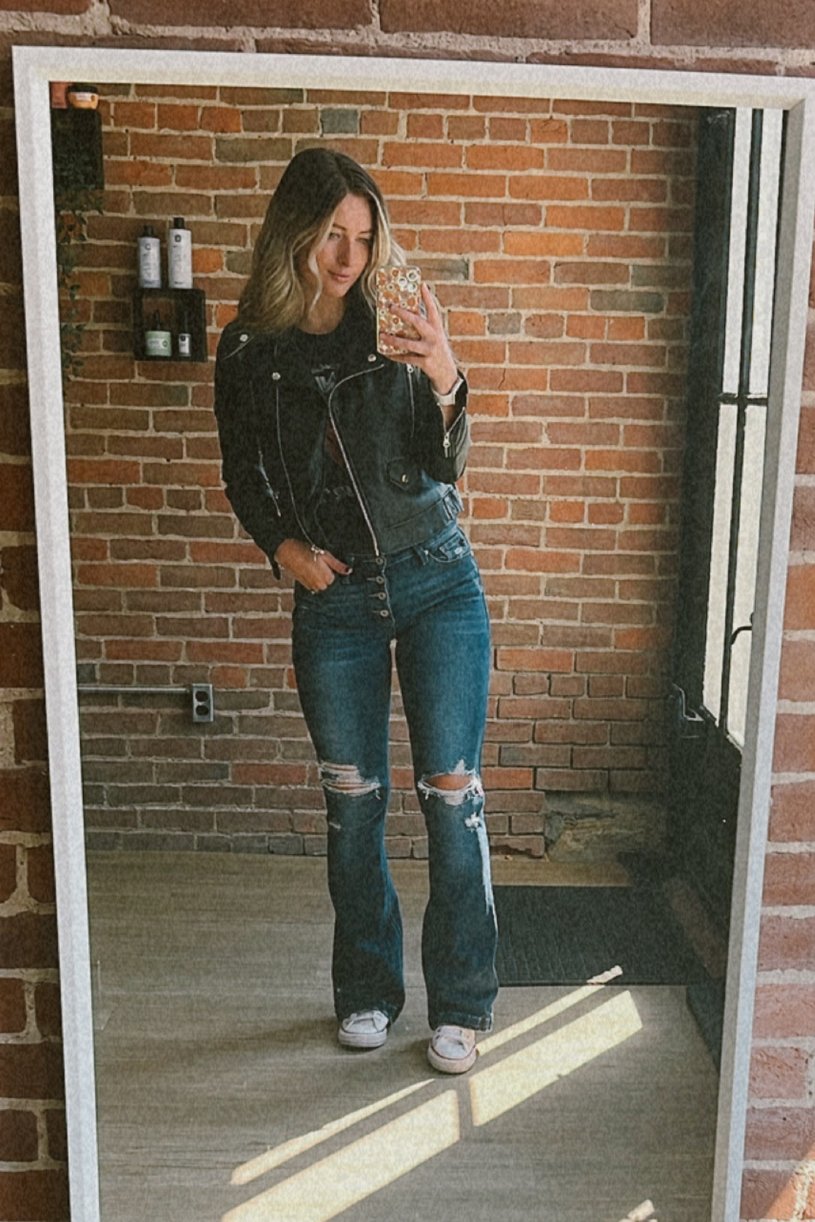 Leather Jackets & Converse make up a lot of my fall wardrobe 🍁
Wearing a small in all
4/26 in jeans 

#LTKSeasonal #LTKfindsunder100 #LTKHalloween