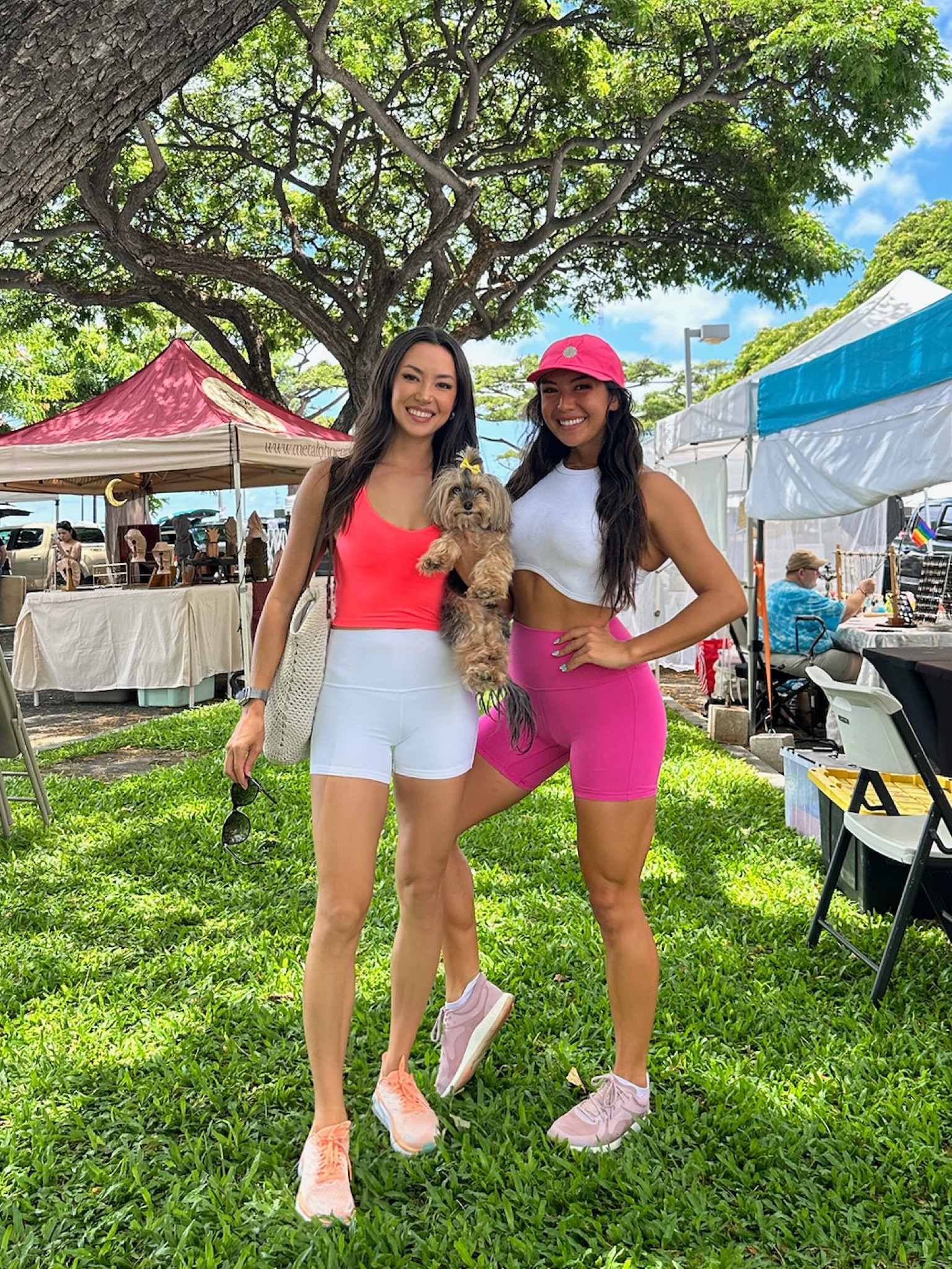 Farmers market! Felt sporty today :) perfect hiking or workout outfit. This crop top is really comfy and features removable sports bra pads, my favorite type of workout top! For spandex shorts, 4” is the best length for me (I’m 5’4” with long legs and a Short torso). But lululemon sold out in white so I found a similar quality one you guys will love! 

#LTKActive #LTKFindsUnder100 #LTKFitness