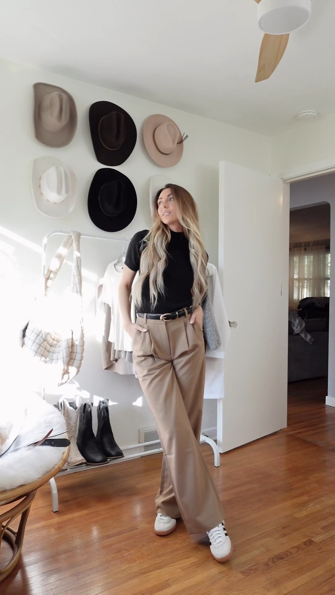 Nurse practitioner student outfit that looks polished but feels comfy for a full day of class + clinical prep. 🤍 High waisted trousers with a fitted black top, belt, and sneakers for an easy business casual look that works for presentations, campus days, and meetings. Everything linked below 🫶🏼✨

#LTKdayinmylife #LTKWorkwear #LTKTall