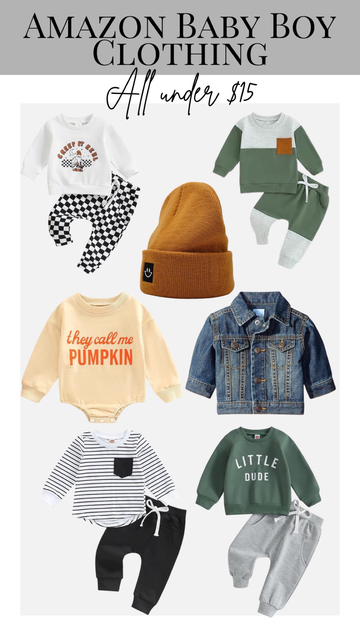 Discover the cutest deals for your little man! 👶💙 Amazon's collection of baby boy clothing, all under $15, is a mom's dream come true. Shop now and dress your little one in style without the high price tag. Adorable and affordable! #BabyFashion #AmazonFinds

#LTKbaby #LTKsalealert