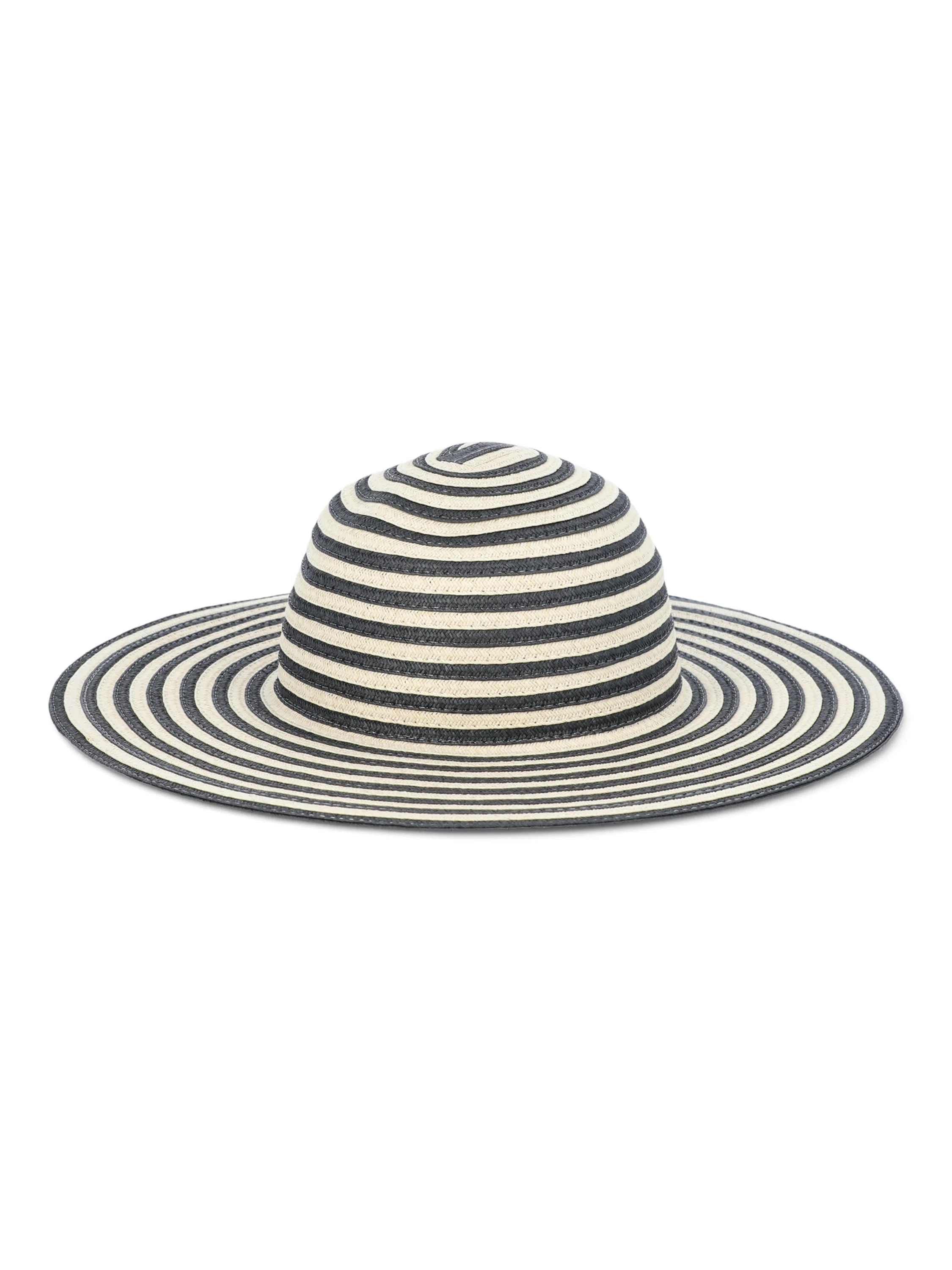 Time And Tru Women’s Striped Floppy Hat, Black/Natural, One Size Fits Most | Walmart (US)