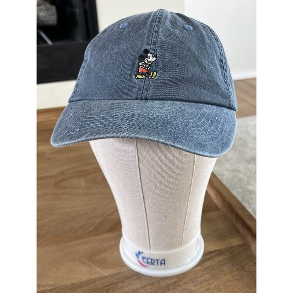 Disneyland Disney Parks Mickey Mouse Blue Denim Adjustable Cap Hat Size Adult | Poshmark