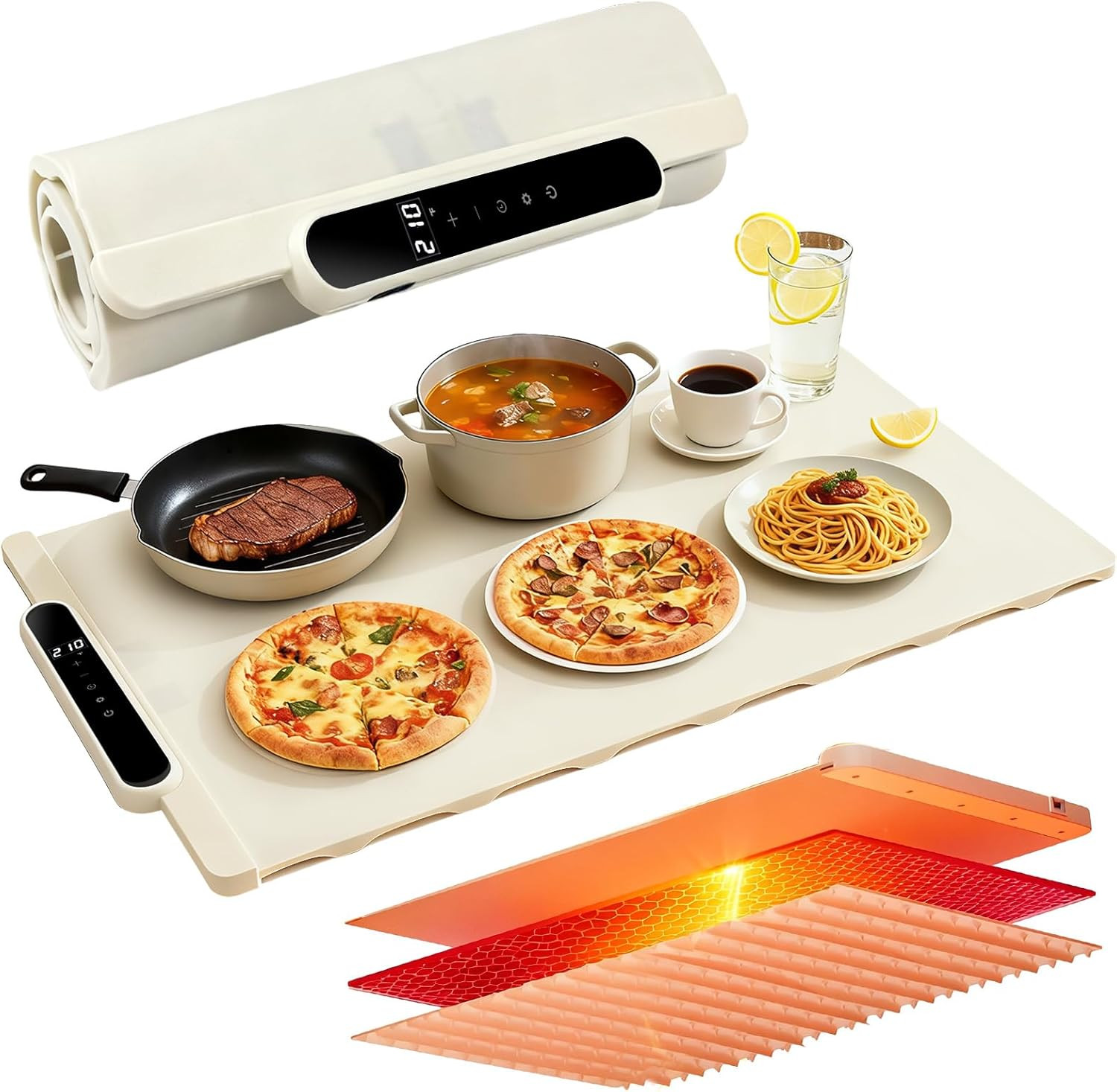 Warming Mat for Food,Food Warmer,Food Warming Mat,15x24.8Inch,11 Level Temperature&10-Hour Timer ... | Amazon (US)