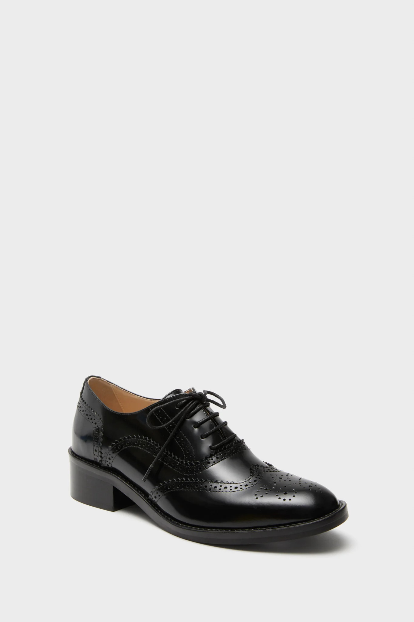 Black Leather Brogue Oxford Shoes | Tuckernuck (US)