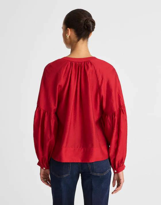 Shirred Balloon-Sleeve Top | Madewell