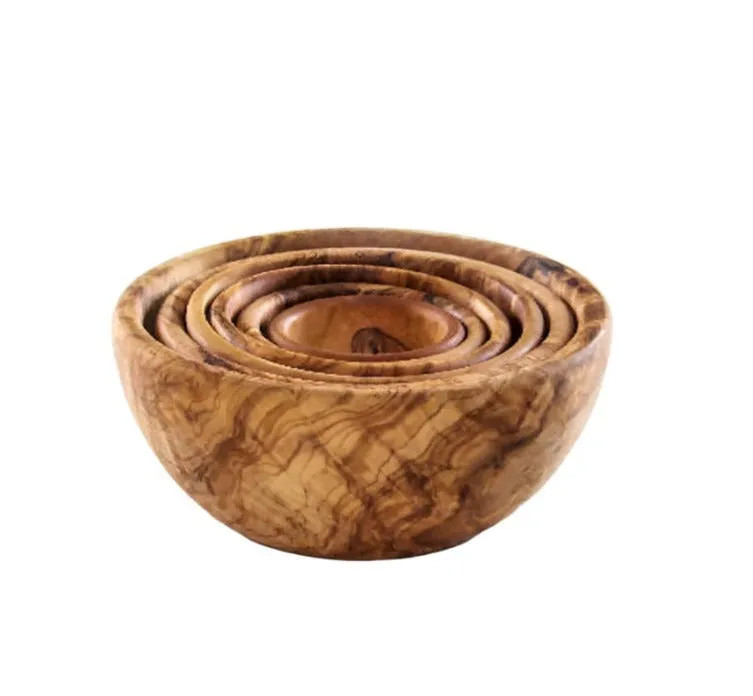 Olive Wood Nesting Bowls - Set of 6 | Cove Home