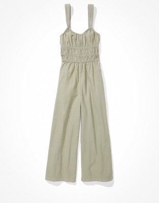 AE Smocked Cinched-Waist Jumpsuit | American Eagle Outfitters (US & CA)