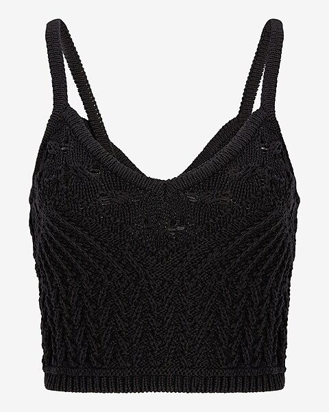 Crochet Knit Cropped Sweater Cami | Express