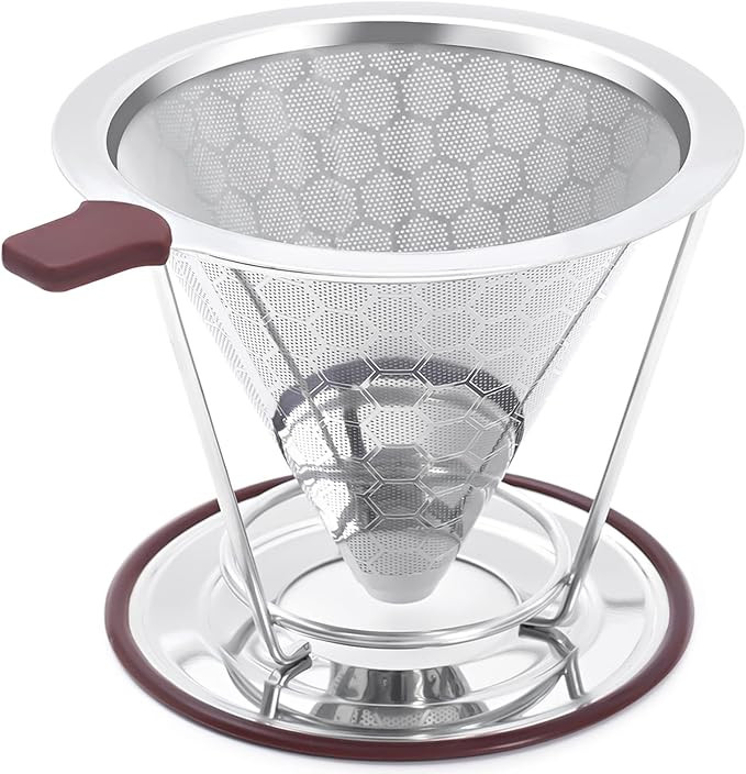Pour Over Coffee Dripper, MISETTO Stainless Steel Filter,Easy to Clean Paperless pour over coffee... | Amazon (US)