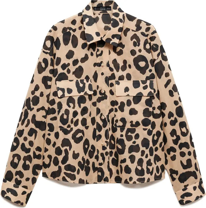 Animal Print Cotton Button-Up Shirt | Nordstrom