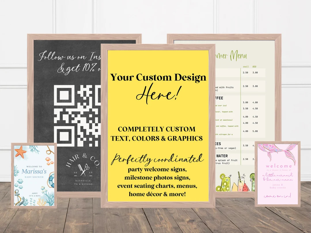 Custom Signs Made for You Customable Sign Print Digital Templates Name Sign, Gift Sign, Sign Deco... | Etsy (US)