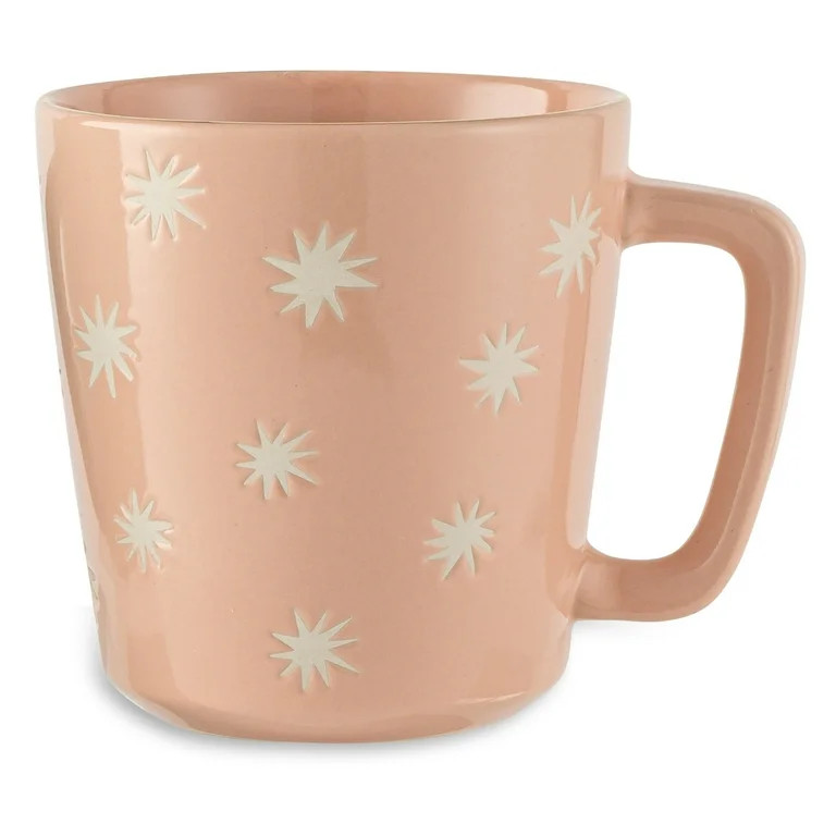 Thyme & Table Pink Toss Stars Mug with Gold Rim 19.9 fl oz, Stoneware - Walmart.com | Walmart (US)