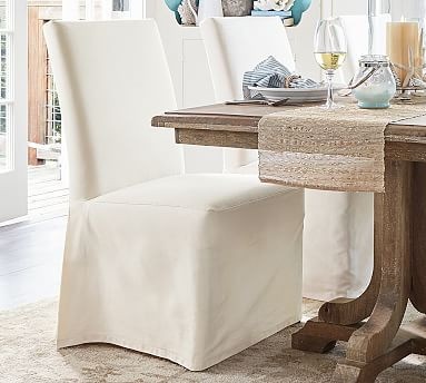 PB Comfort Square Slipcovered Dining Chair & Armchair | Pottery Barn (US)