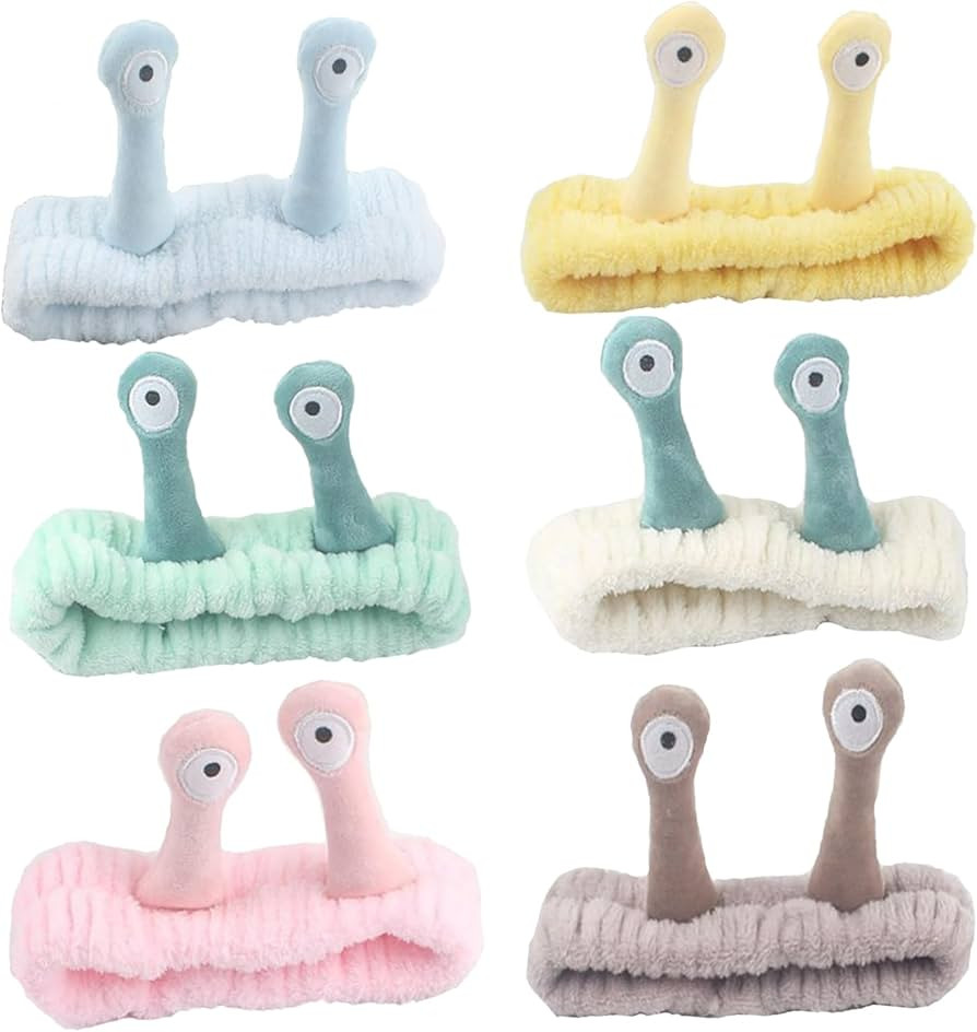 AOVNA 6 Pieces Spa Headband Face Wash Headband Snail Makeup Headband Elastic Headband for Shower ... | Amazon (UK)