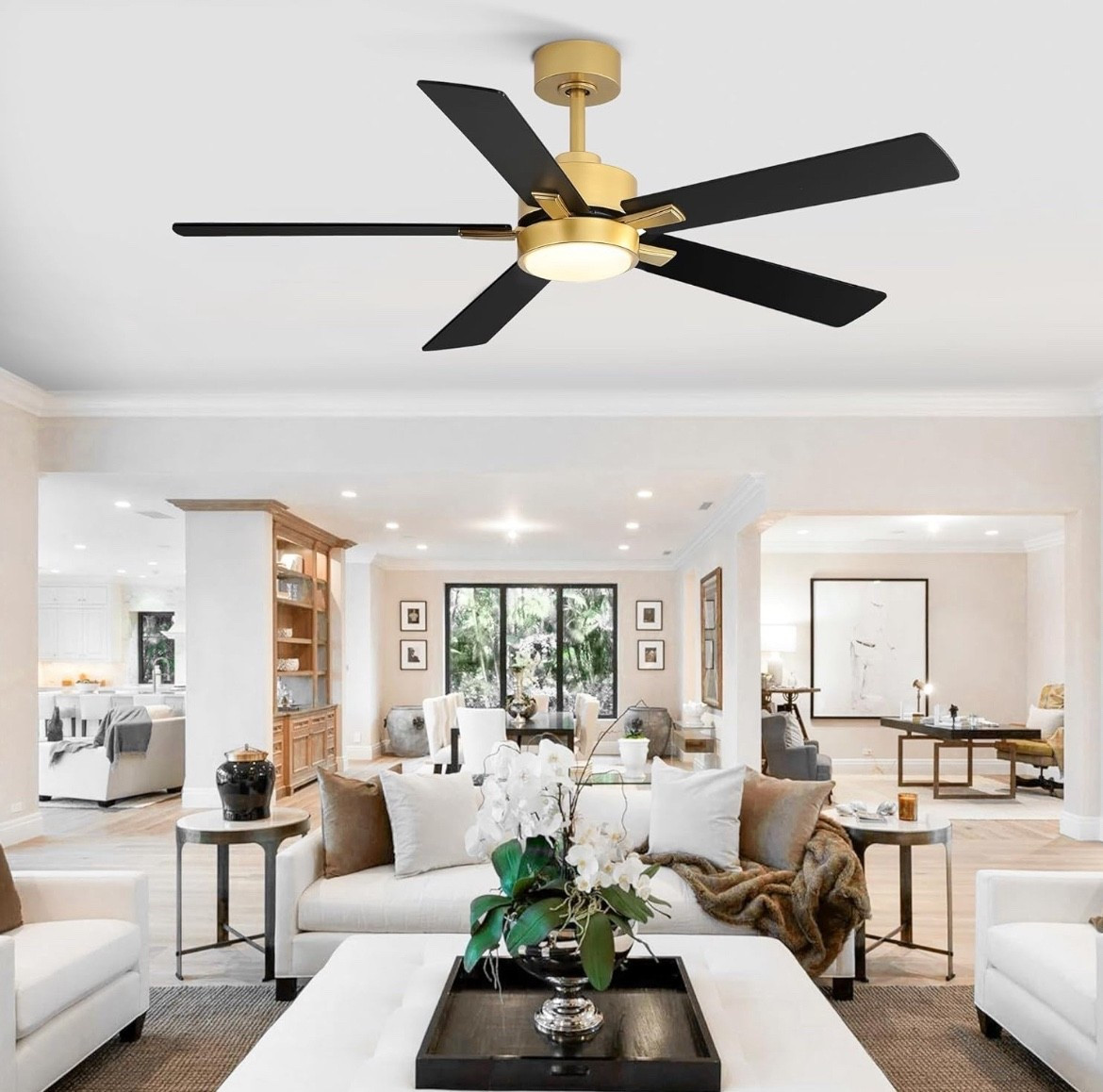Stunning fan in lieu of a decorative light. 

#LTKHome #LTKStyleTip #LTKFindsUnder100