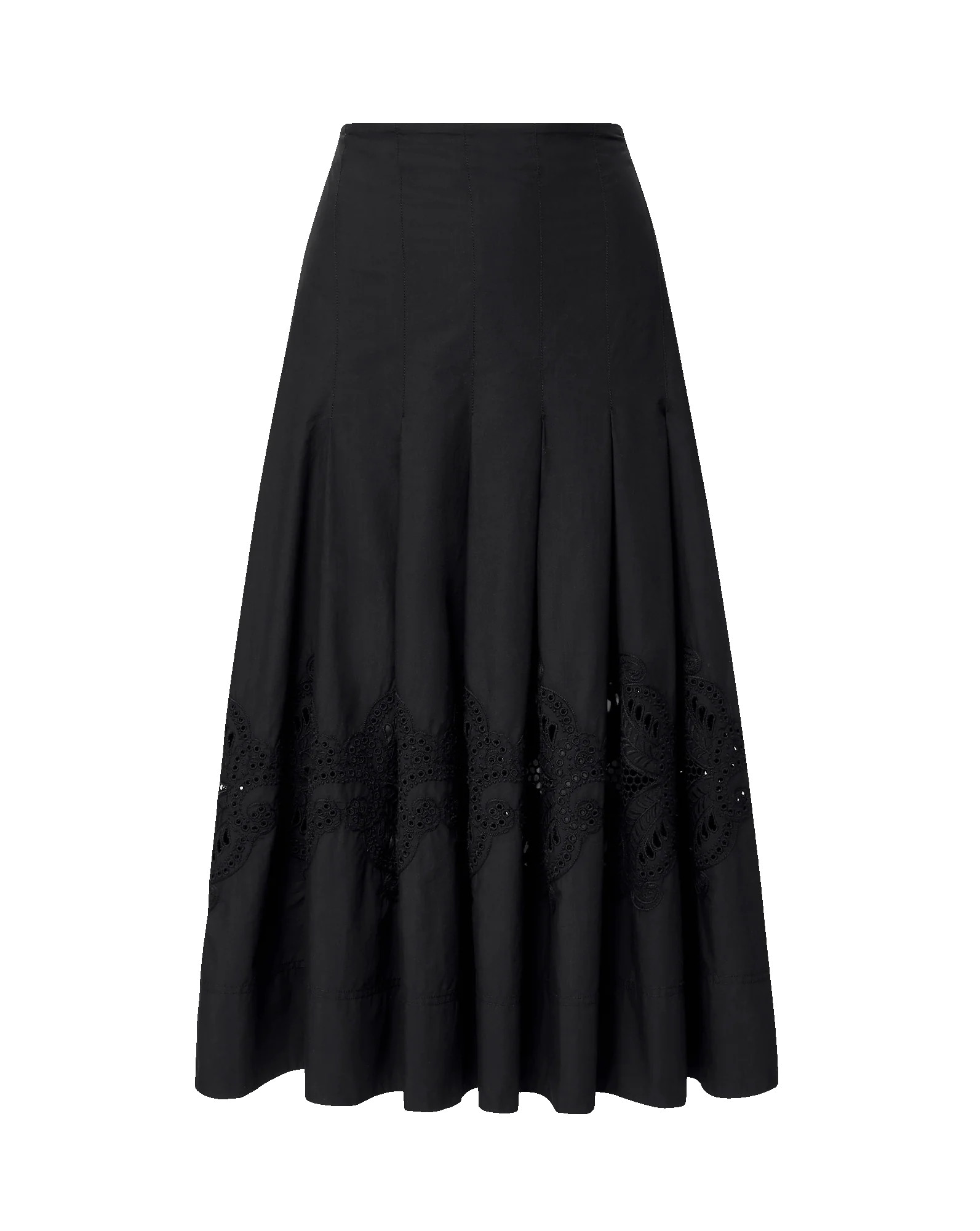 Fynnley Embroidered Midi Skirt in Black | Veronica Beard | Veronica Beard