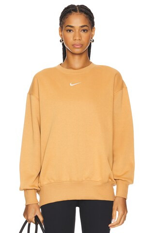 Nike Sportswear Phoenix Fleece Sweatshirt in Flax & Sail from Revolve.com | Revolve Clothing (Global)