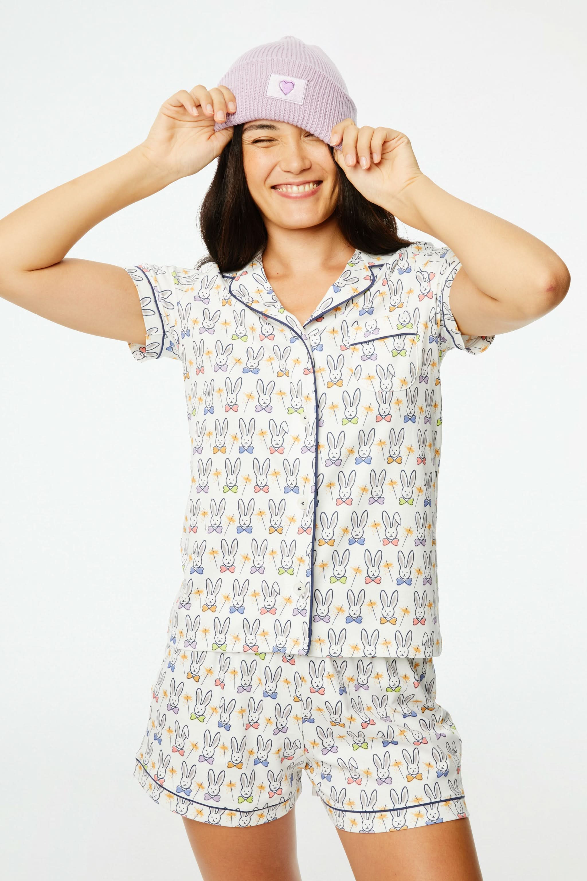 Celebration Bunnies Polo Pajama Set | Roller Rabbit | Roller Rabbit