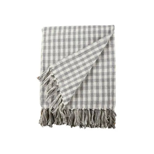 carol & frank 50" x 60" Gingham Check Throw Blanket Collection in Grey at Nordstrom | Nordstrom