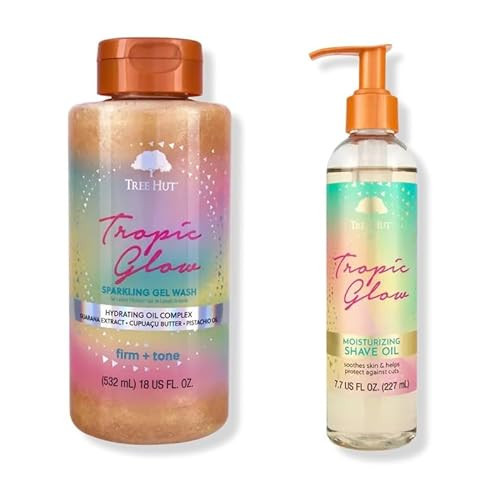 Tree Hut Tropic Glow Body Wash - 10 fl oz and Tree Hut Tropic Glow Bare Moisturizing Shave Oil - 4 fl oz | Amazon (US)