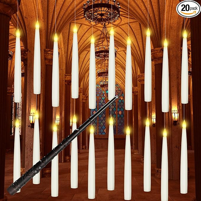 20PCS Floating Candles with Wand, Magic Hanging Candles, Flickering Warm Light LED Taper Candles ... | Amazon (US)