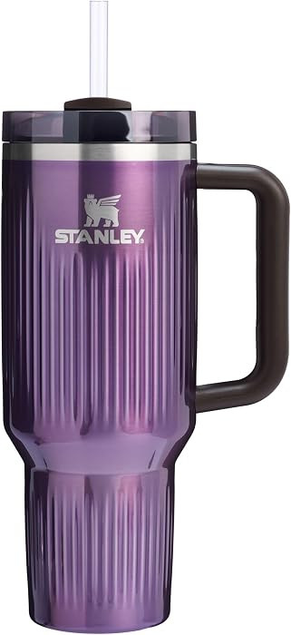 STANLEY Quencher H2.0 Tumbler with Handle and Straw 40 oz | Flowstate 3-Position Lid | Cup Holder Compatible for Travel | Insulated Stainless Steel Cup | BPA-Free | Fluted Wisteria Shine | Amazon (US)