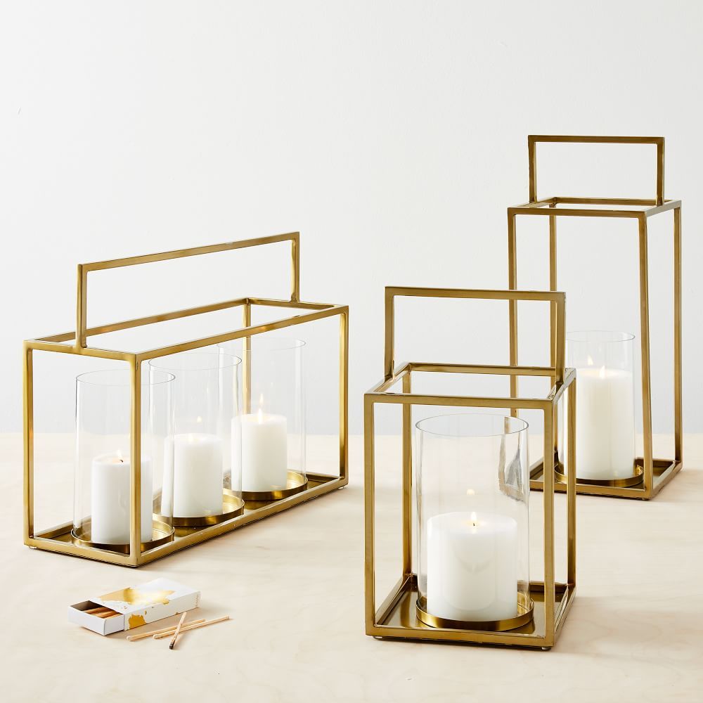 Framed Brass Metal Lanterns | West Elm (US)