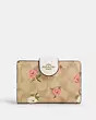 Medium Corner Zip Wallet In Signature Canvas With Floral Print | Coach Outlet US