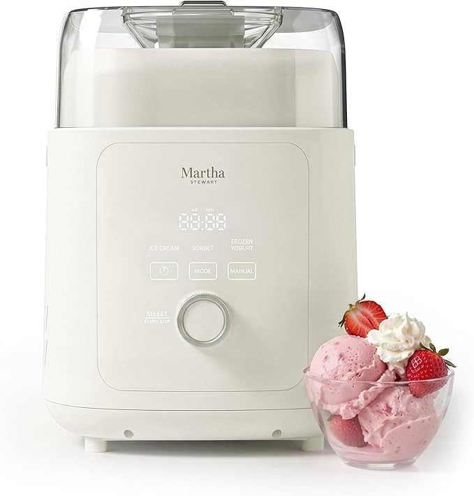 Martha Stewart 1 Quart Ice Cream Maker, Built-In Compressor, No Pre-Freezing Required, 3 Modes (I... | Amazon (US)