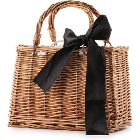 OSLEI Straw Beach Bags For Women Summer Clutch Rattan Woven Wicker Purse Crochet Tote | Walmart (US)