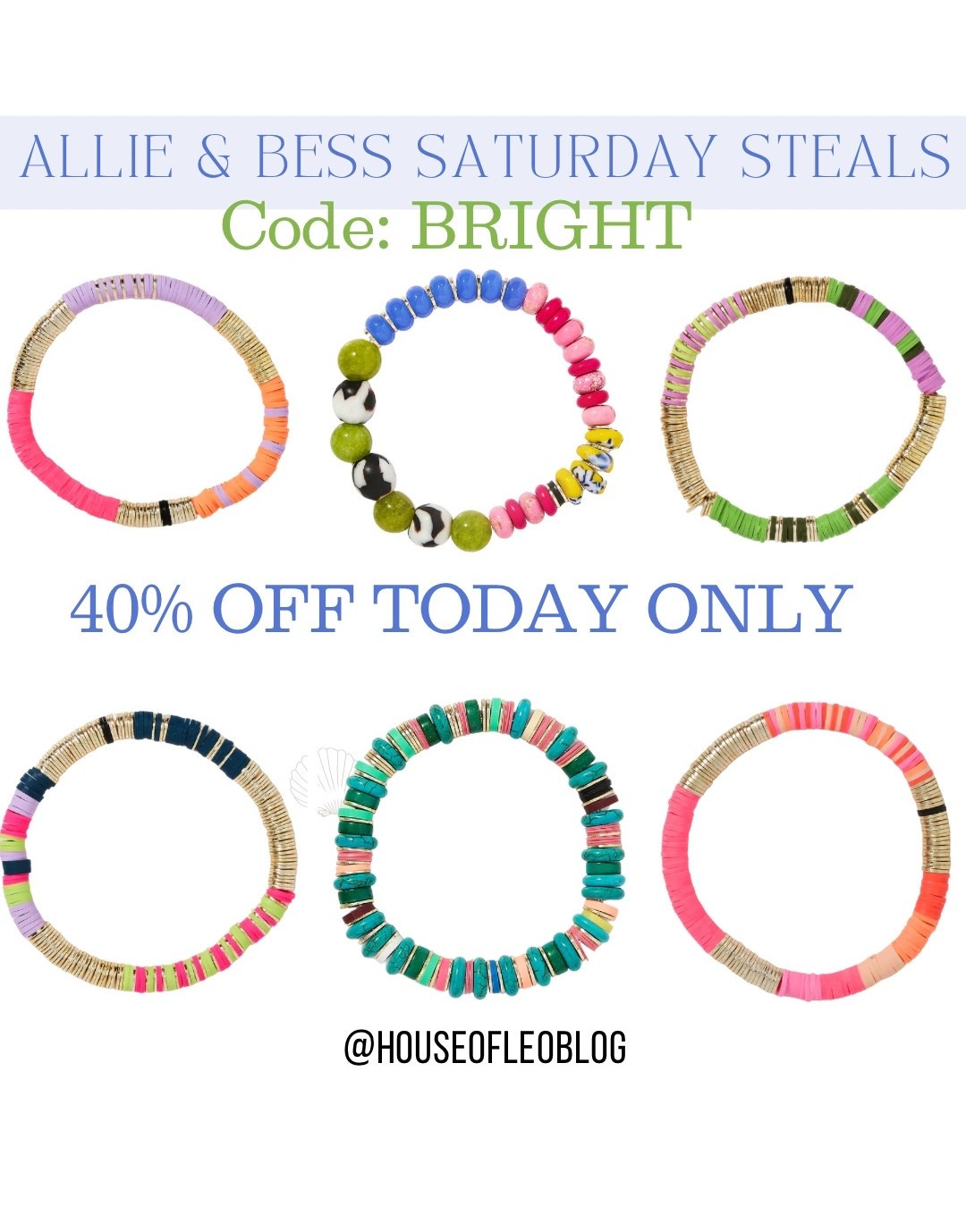 Code: BRIGHT 4/18 only. Beaded bracelets.

#LTKSaleAlert