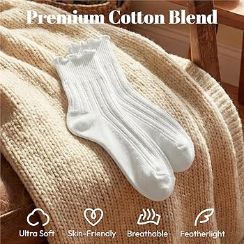 wernies Ruffle Socks Womens 6 Pairs\uff0cCute Ankle Lettuce Edge Frilly Crew Socks | Amazon (US)