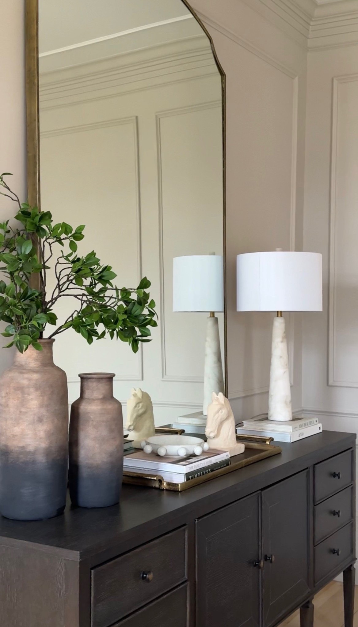 The most beautiful tabletop decor in our dining room! I love these vases and this mirror is always a showstopper. 👀

#LTKHome #LTKSeasonal
