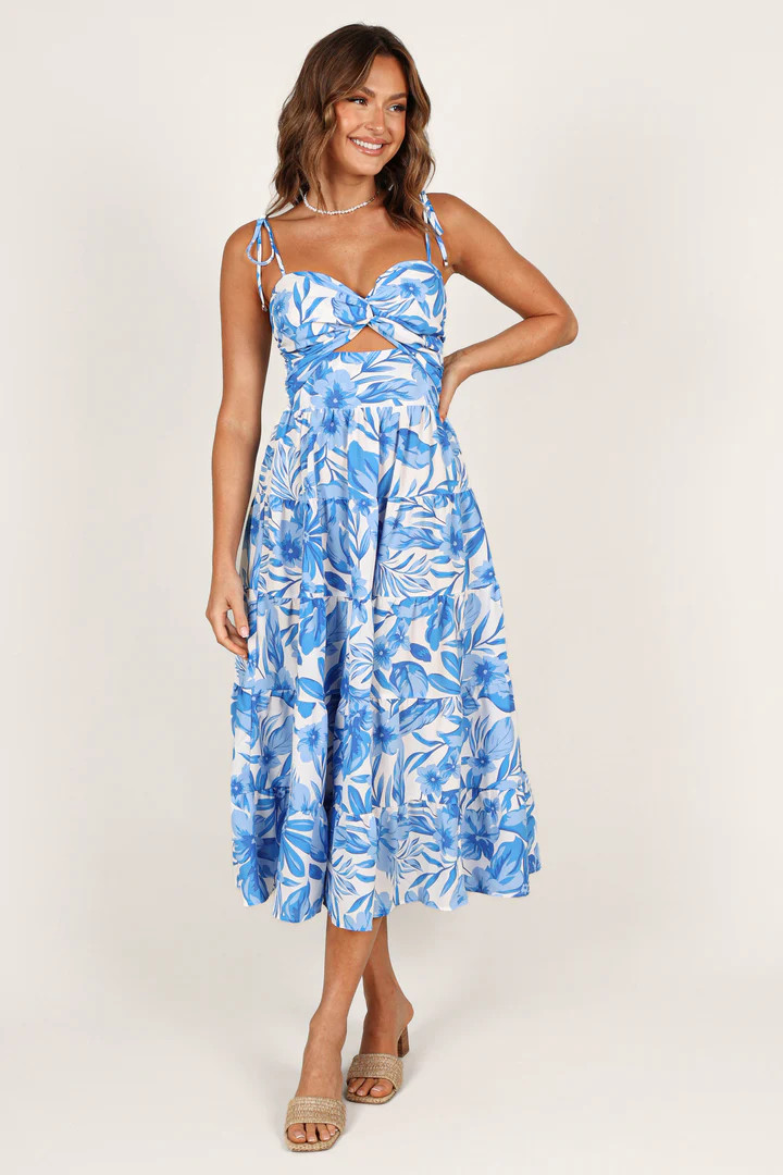 Rose Midi Dress - Blue/White | Petal & Pup (US)