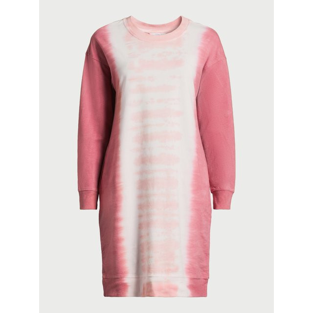 Time and Tru Women's Garment Wash Sweatshirt Dress, Sizes XS-XXXL - Walmart.com | Walmart (US)